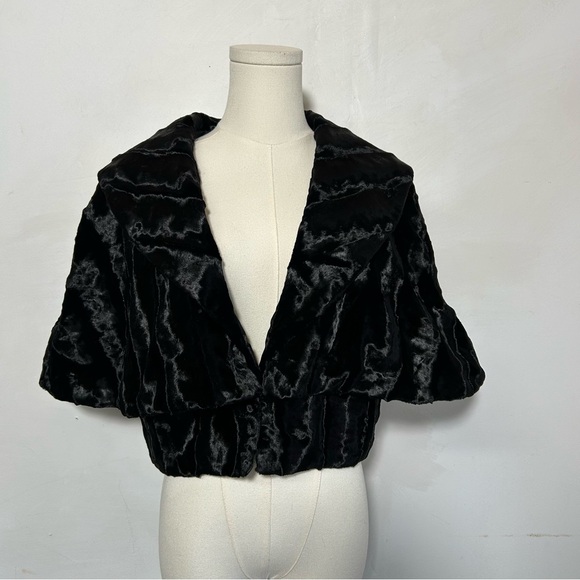 WD.NY Cape Jacket Black Velvet Size Medium - Picture 2 of 7